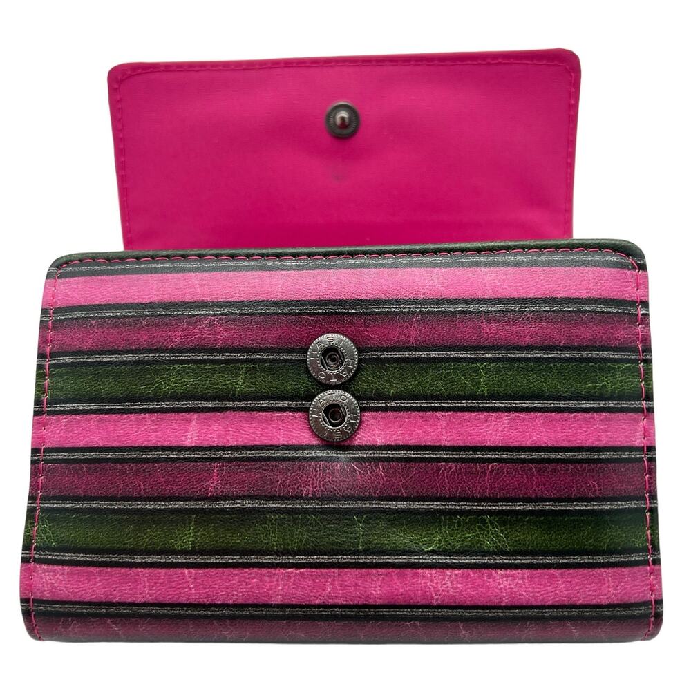 Safe Keeper Womens Wallet Pink Black Stripe Cards ID Money 5.5" x 3.5" - Picture 7 of 10